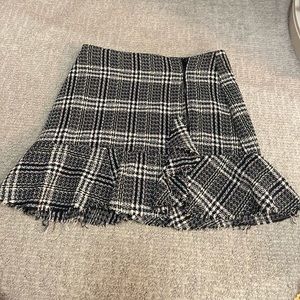 Zara houndstooth ruffle skirt